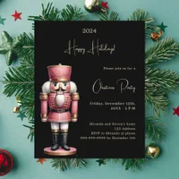 Nutcracker black gold Christmas Party invitration