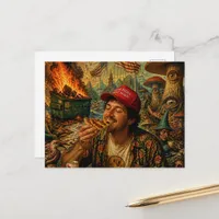 Eating Pizza While The Dumpster is on Fire Postcard