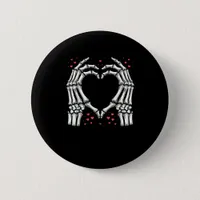 Skeleton Hand Heart Valentines Day Funny Couple Button