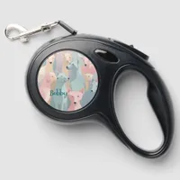 Dog Pattern Pastel Colors Minimalist Illustration Retractable Pet Leash