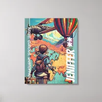 Adventure Girl, Personalized Travel Theme Canvas Print