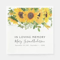 In Loving Memory Floral Funeral Memorial Wake Napkins