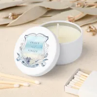 Elegant Beach Wedding Crest Coastal Chic Mini Candle Favors