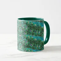 Peacock feathers, abstract - pattern in acrylic   mug