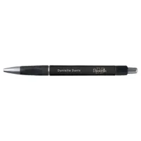 Black gold monogram initials name script pen