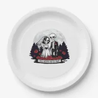 Horror Valentines Day Skeleton Couple Till Death D Paper Plates