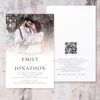 Budget Simple Photo QR Code Wedding Invite