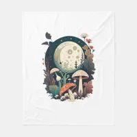 Aesthetic Goblincore And Cottagecore Mushroom Crea Fleece Blanket