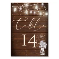 Rustic Mason Jar String Lights theBarefootBride™ Table Number