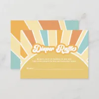 Here comes the son retro Baby Shower Diaper Raffle Enclosure Card