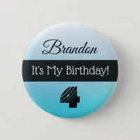 Personalized Its My Birthday Blue Boy's Button