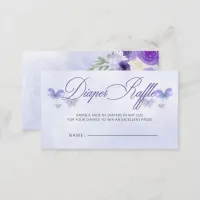 Purple Butterflies Baby Shower Diaper Raffle Enclosure Card