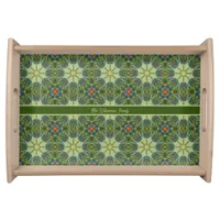 Vintage Cottage Floral Green Shades Trivet Serving Tray