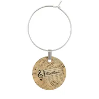 Pieces of Vintage Music IDE389 Wine Charm