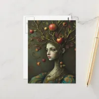 Surreal Apple Tree Woman Postcard
