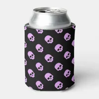 Cute Goth Pink Skulls Can Cooler