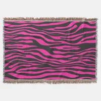 Pink Zebra Throw Blanket