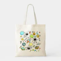 Cute Astronaut Space Planets Double Sided Tote Bag