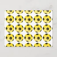 Yellow American Soccer Ball or Football Postcard