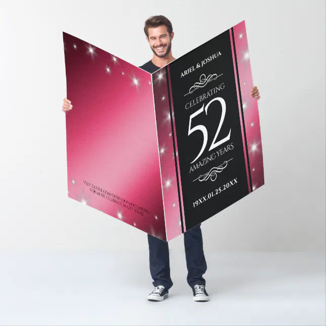 Giant 52nd Star Ruby Wedding Anniversary Card