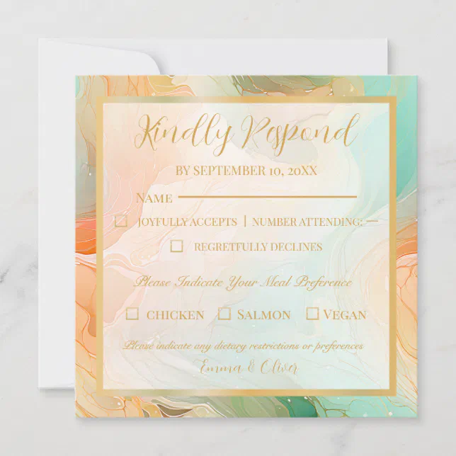 Marble seamless RSVP card