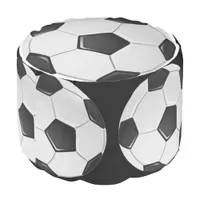 American Soccer or Football Round Pouf