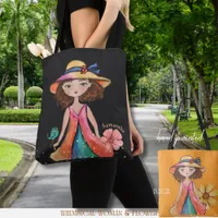 Black and Orange - Original Whimsy Girl Tote Bag