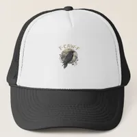 Funny F Caw F Raven Bird Saying Graphic Style Trucker Hat