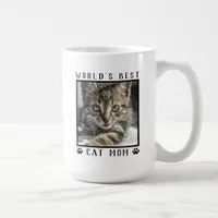 World's Best Cat Mom with Your Cat's Photo Coffee Mug