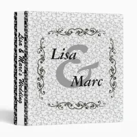 elegant damask monogram wedding binder