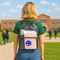 Blue American Soccer or Association Football Clear Backpack