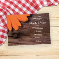 Rustic Orange Daisy Barn Wedding Rehearsal Dinner Invitation