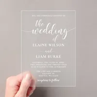 Simple Elegant Minimal Modern Wedding  Acrylic Invitations