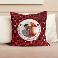 Custom Cherry Valentine's Day with Photo & Text Throw Pillow