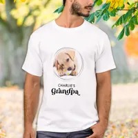 Retro Dog GRANDPA Personalized Puppy Pet Photo T-Shirt