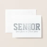 Modern Senior Block Letter Class of 2019 Foil Card