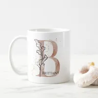 Monogram Initial Modern Letter B Boho Personalized Coffee Mug