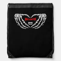 Skeleton Hands Folded In A Heart Funny Halloween Drawstring Bag