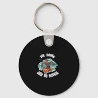 Womens Eat Drink And Be Scary Halloween Modern Keychain