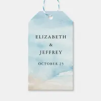 Rustic Watercolor Ocean Sea Summer Beach Wedding Gift Tags