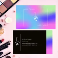 Trendy Modern Makeup Artist Colorful Gradient Business Card