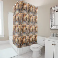 Pretty Elephant Pattern Shower Curtain
