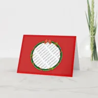 Christmas Wreath Add Your Photo & Red Background Holiday Card