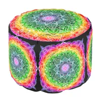 Pretty Mystical Rainbow Mandala Pouf