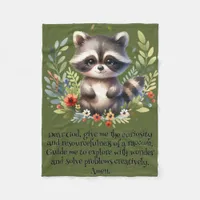 Raccoon Woodland Kids Christian Prayer on Green |