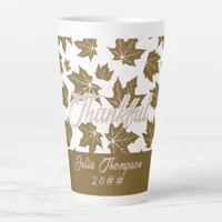 Maple Leaves Thankful Thanksgiving Brunch Dinner Latte Mug