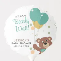 We Can Bearly Wait Cute Bear Cub Baby Shower Party Balloon