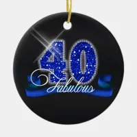 Fabulous Forty Sparkle ID191 Ceramic Ornament