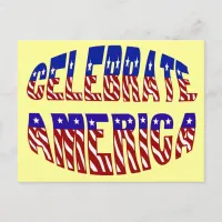 Celebrate America Flag Font #1 Postcard