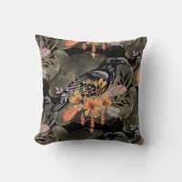 Goth Raven Throw Pillow